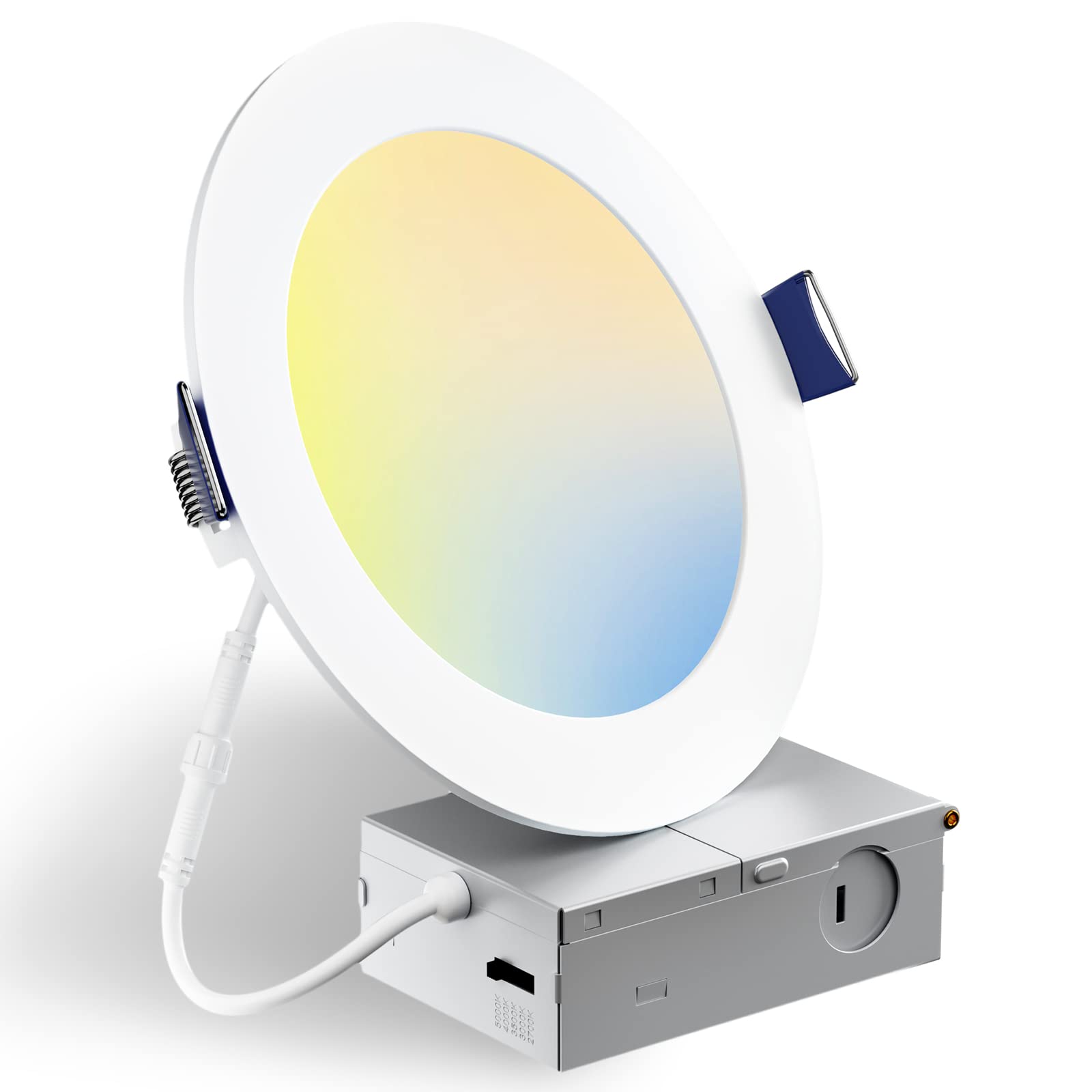 BBOUNDER5CCT Ultra-Thin LED Recessed Ceiling Light with Junction Box, 12W Eqv 110W, 1 Pack 6 Inch