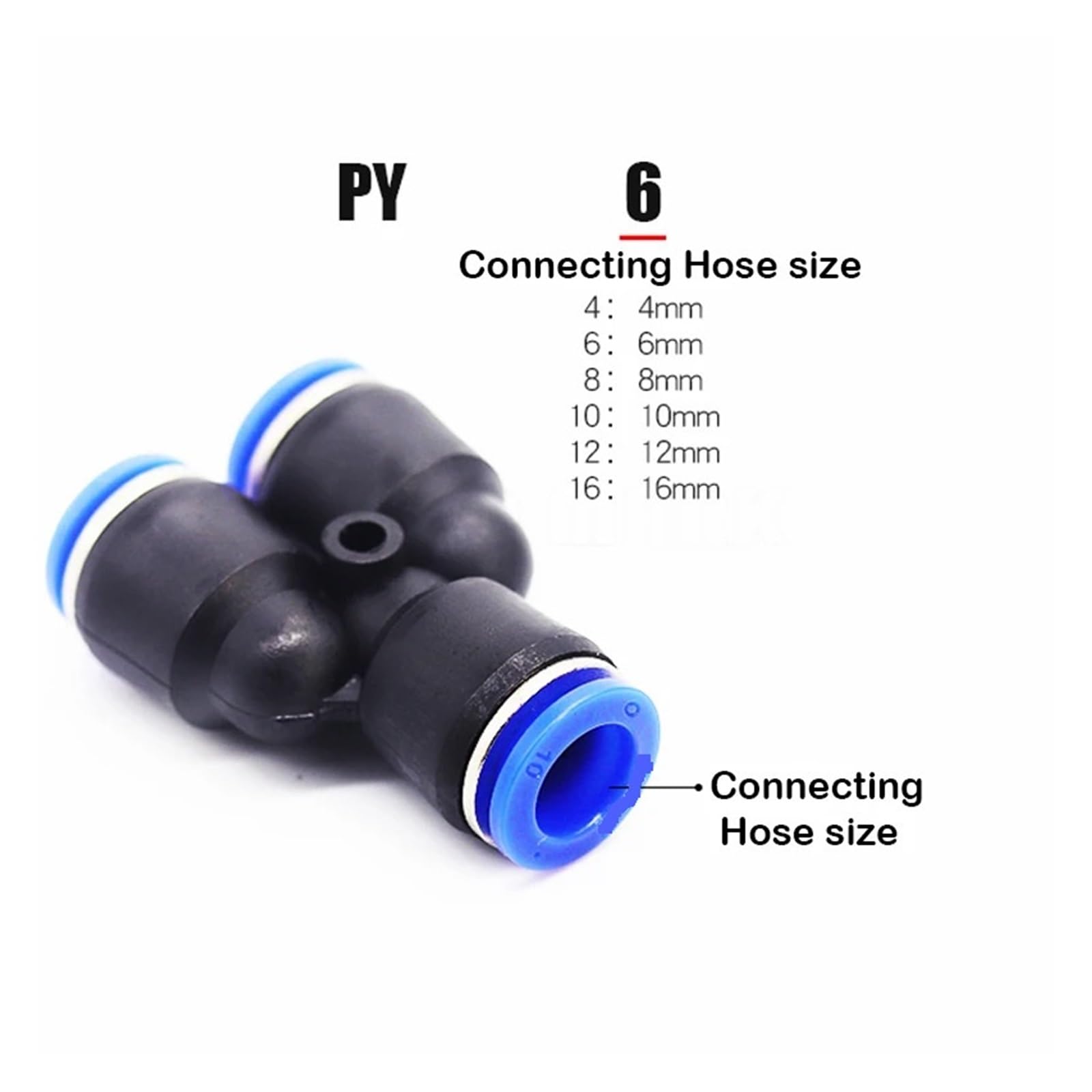 Lot de 4 à 10 connecteurs pneumatiques PY4 PY6 PY8 PY10 PY12 PY14 PY16 Adaptateur Y One Touch Quick Release Fitting Connecteur (PY8 (10 pièces)