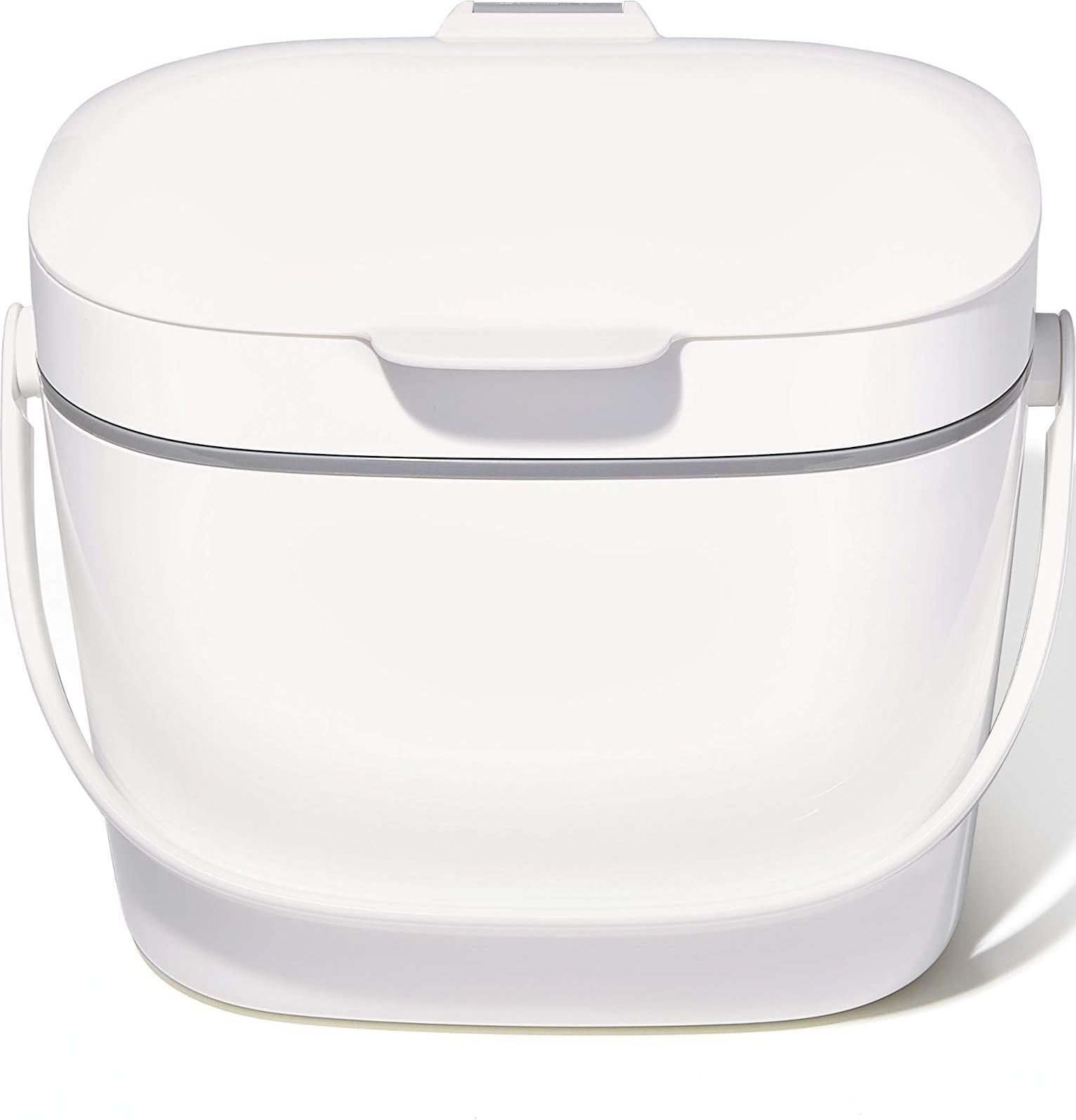 OXO Good Grips Easy-Clean Compost Bin, White, 1.75 Gal/6.62 L