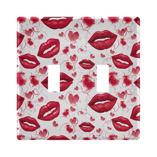 UMIRIKO Red Lips Light Switch Cover Plate Covers Decorative Double Toggle Home Decor 202a8520
