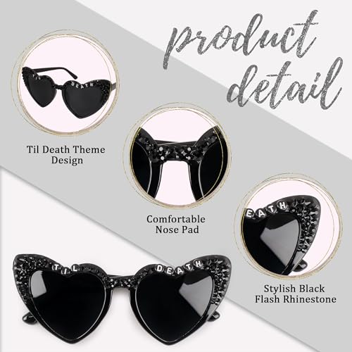 JUSTOTRY Bachelorette Party Sunglasses - Stylish Shiny Diamond Pearl Sunglasses for Women - Gift Supplies Accessories & Favors4