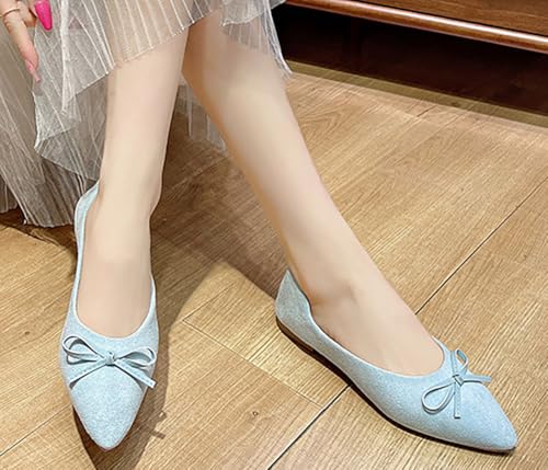 Women's Ballet Flats Pointed Toe Dress Shoes Comfortable Bow Mary Jane Shoes Ladies Flats for Dressy Office3