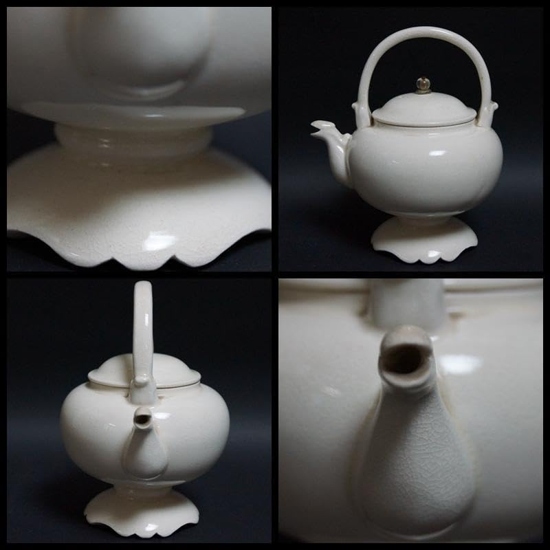 明治期 白泥獣口 提手式急須 高台水注 煎茶道具★時代物★希少品 Amazon | 明治期 白泥獣口 提手式急須 高台水注 煎茶道具時代