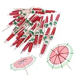 LOLIPPYY 50個 フルーツピック 用紙製装飾傘ピック パーティー用おしゃれケーキトッパー バレンンデコレーション向け果物串