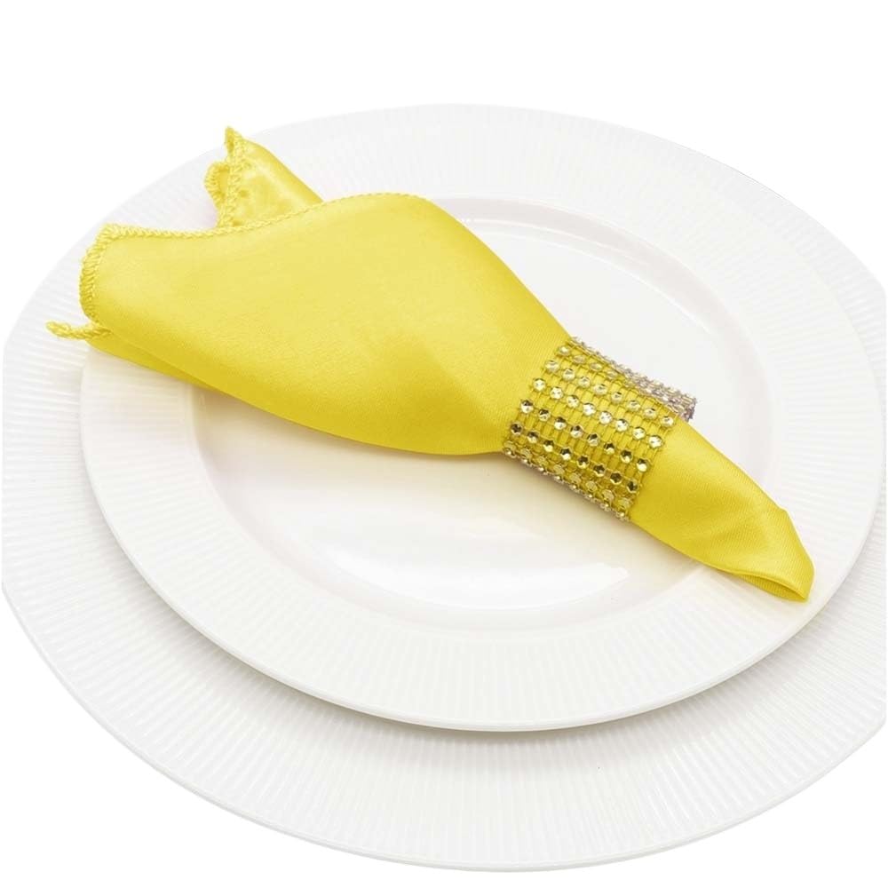 Eamrfvqt Yellow Satin Dinner Napkins, Ester Dinner Napkins 50Pcs Multicolor Square Satin