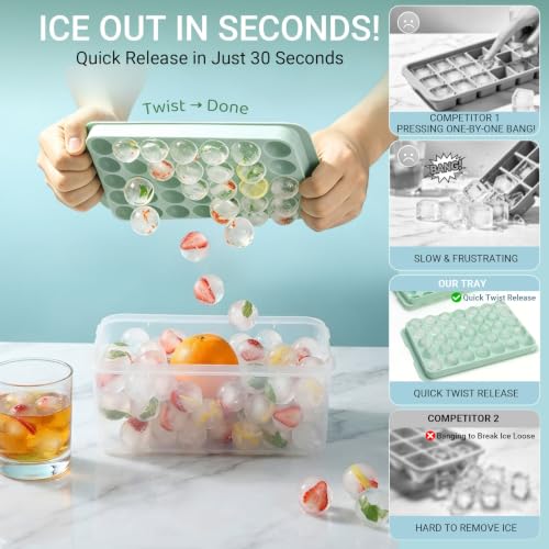 Molde redondo para hielo con tapa y caja 3 unidades miniatura 4