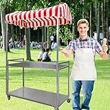 Carro de venta plegable portátil para venta de alimentos, soporte ligero para helados y perros calientes para mercados, eventos y uso al aire libre, fácil de transportar y configurar