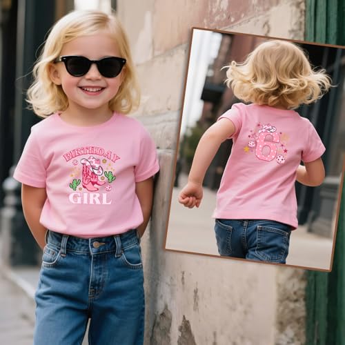 Cowgirl Birthday Girl Toddler Shirt 2-6 Year Country Birthday Tee Cowgirl Bday Tshirt3