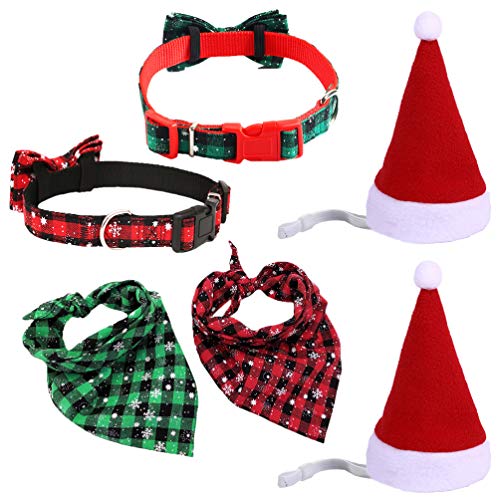 POPETPOP 6Pcs Natale Pet Collare di Cane Papillon