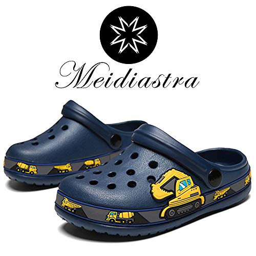 Meidiastra Garden Clogs Shoes Sandals Cute Cartoon Summer Animal Home Room Lightweight Slip On Sandals Shower Slides Non-Slip Shoes Sport Kids Child Children Baby Boys Girls Toddler/Little Kid Excavator Navy 29 thumb #1