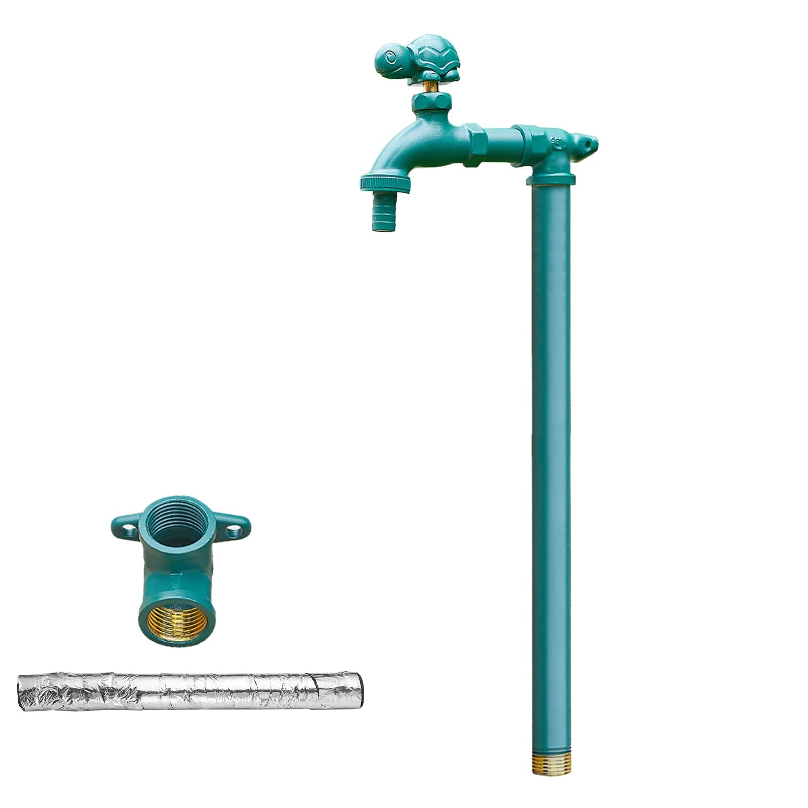 WOTZOV Faucet Water Column,39In Outdoor Faucet Water Column - Frost-Proof Garden Tap For Yard Irrigation, Durable Anti-Freeze Floor Mounted Hydrant - Black, 100Cm Vertical Watering S，Green 100cm/39in