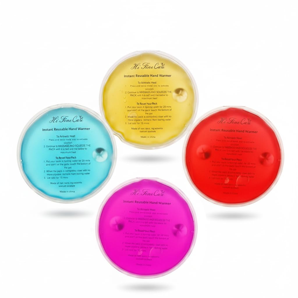 Instant Reusable Hand Warmers - 4 Pack Click Heat for Cold Hands & Pain Relief - Eco-Friendly Portable Heat Packs for Outdoor Activities, Camping,