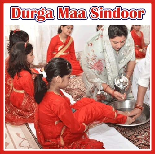 Image of Durga Maa Sindoor, Traditional Red, Pure Red Vermilion Powder for Puja, Tilak, Suhag, and Wedding Rituals | Traditional Hindu Sindoor 100g