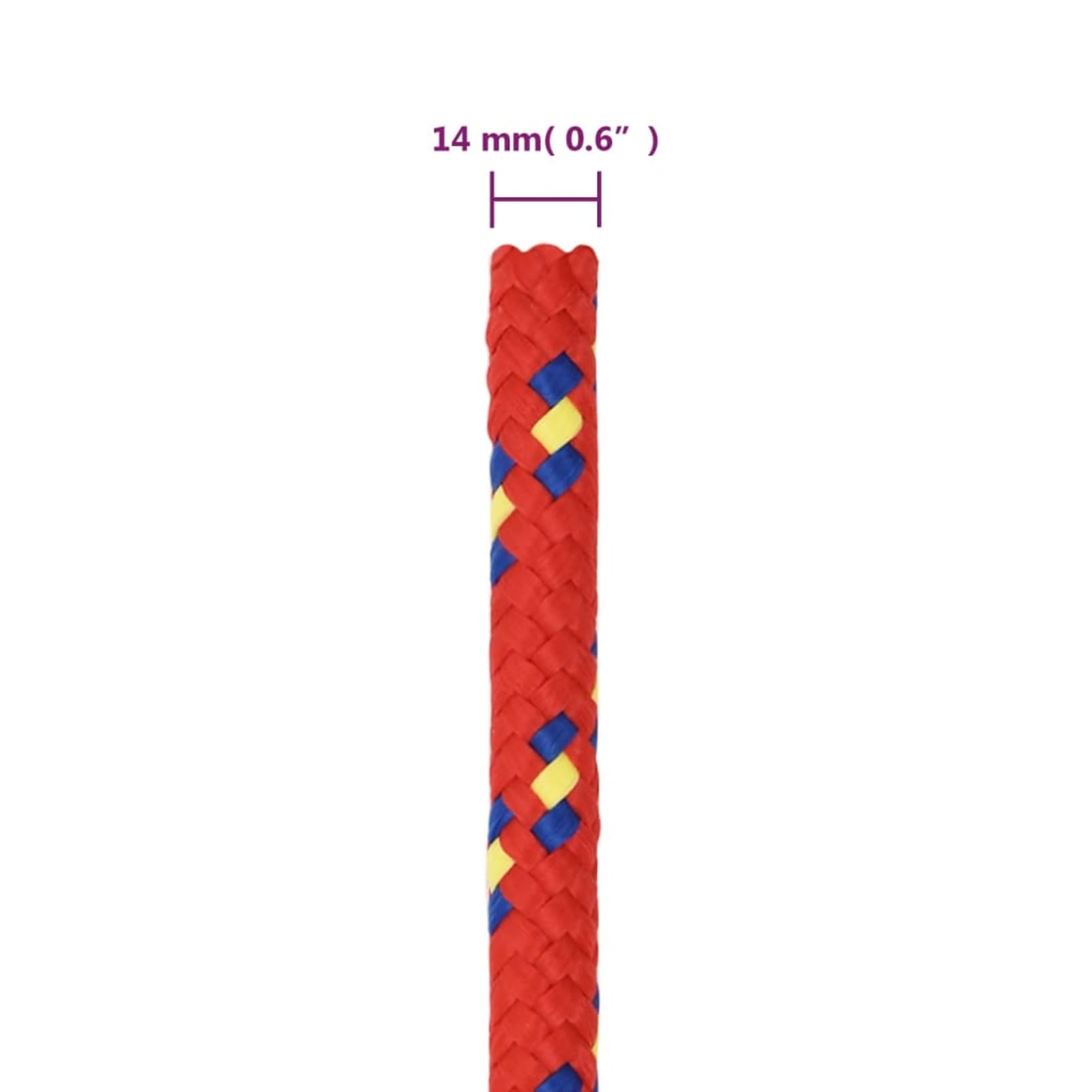LAPOOH Cuerda de Barco Polipropileno Rojo 14 mm 100 m, Roll Drap, Cuerda Marina, Cuerda Tendedero, Cuerda Toldo Exterior, Cuerda De Lona, Cuerda Barco