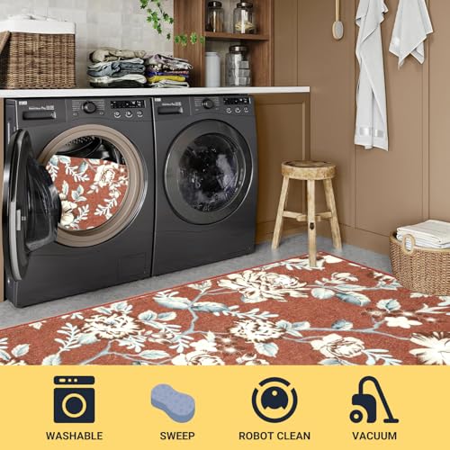 Tapete Lavable 20"x32" Antideslizante Floral Interior miniatura 4