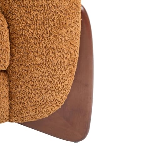 Image of Zara Trading COMPANYUpholstered 3 Seater Sofa Three Seater Sofa with Wooden Legs for Living Room Hotels & Offices (Two Seater Boucle Camel)