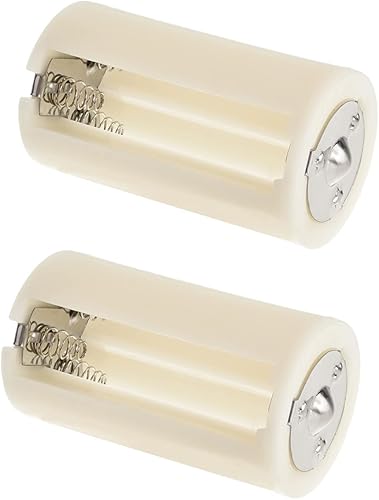 Heyiarbeit 2 unids AA a D Tamaño Conexión Paralela Adaptadores de Batería Convertidor Casos Adaptador D Blanco