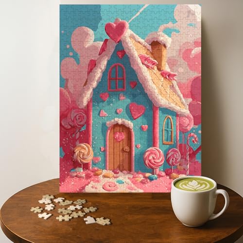 Candy House casse-tête bois fantaisie 500 morceaux adulte