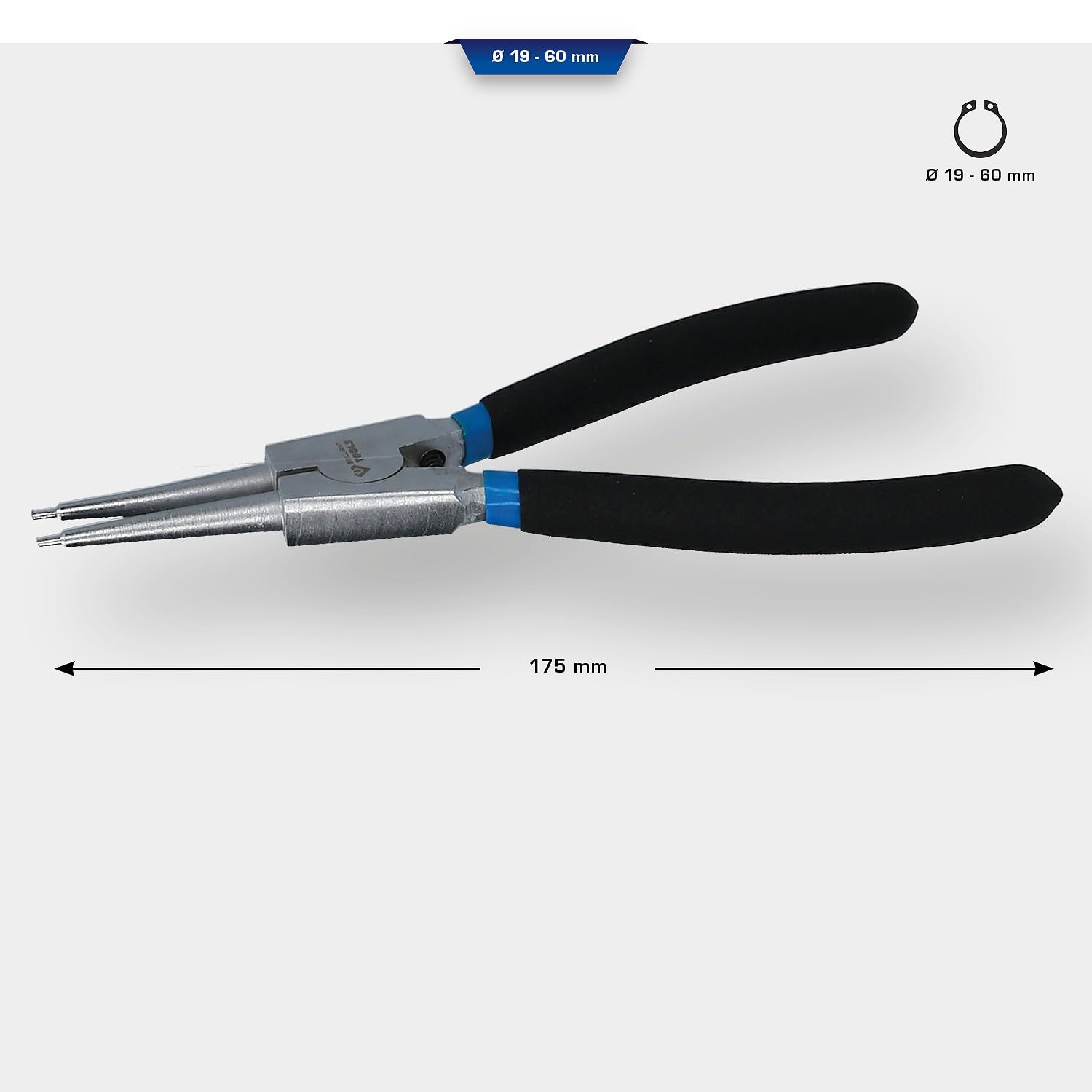 BRILLIANT TOOLS BT067001 Szczypce do pierścieni Seegera zewnętrznych, proste, 175 mm [Powered by KS TOOLS]