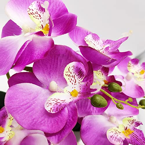 Aisamco Fiori di orchidea artificiali con vaso