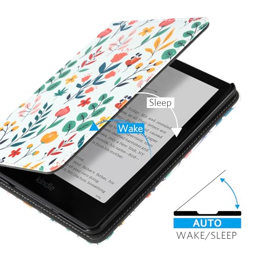 Image of CoBak Case with Stand for Ebook Readers - Durable PU Leather Cover with Auto Sleep Wake, Card Slot, Hand Strap Feature Kindle Paperwhite case