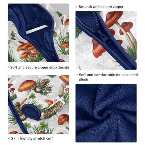 CHIFIGNO Colorful Mushrooms Toddler Hooded Jacket, Soft Light Sweatshirt Jacket 3T3