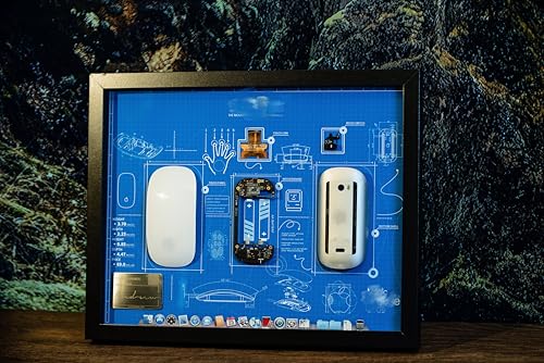Vintage Apple Mouse Teardown Wall Art | Unique Retro Tech Decor | Framed Collector's Display for Minimalists - Image 2