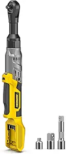 3/8" Cordless Ratchet Wrench for Dewalt 20V Battery(Tool Only),75FT-LBS(102N.m) Extended Electric Ratchet Wrench Set with Variable Speed, LED Light, 1/4"&1/2" Adapter,3" Extension Bar