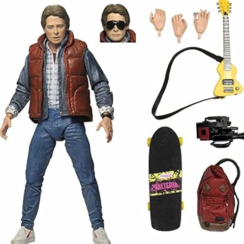 BINGFENG Back To The Future Martin Action Figure Skateboard Guitar Version 7 Inch Character Toys For Anime-Fans Model Statue Anime Souvenirs/Collectibles/Crafts Decoration Toys Gift (Size:18CM) Cover