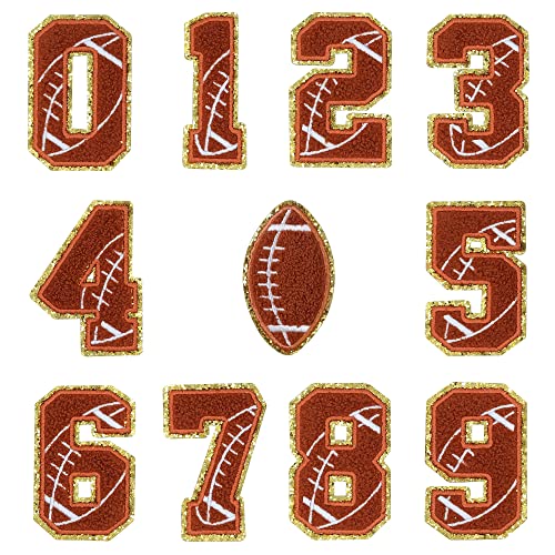 Number Iron on Patches: 10 PCS Sew on Chenille, Decorative 0-9 Numbers Baseball Patches for Clothes Dress Pants Hats Jeans, Sewing Flowers Applique DIY Accessory