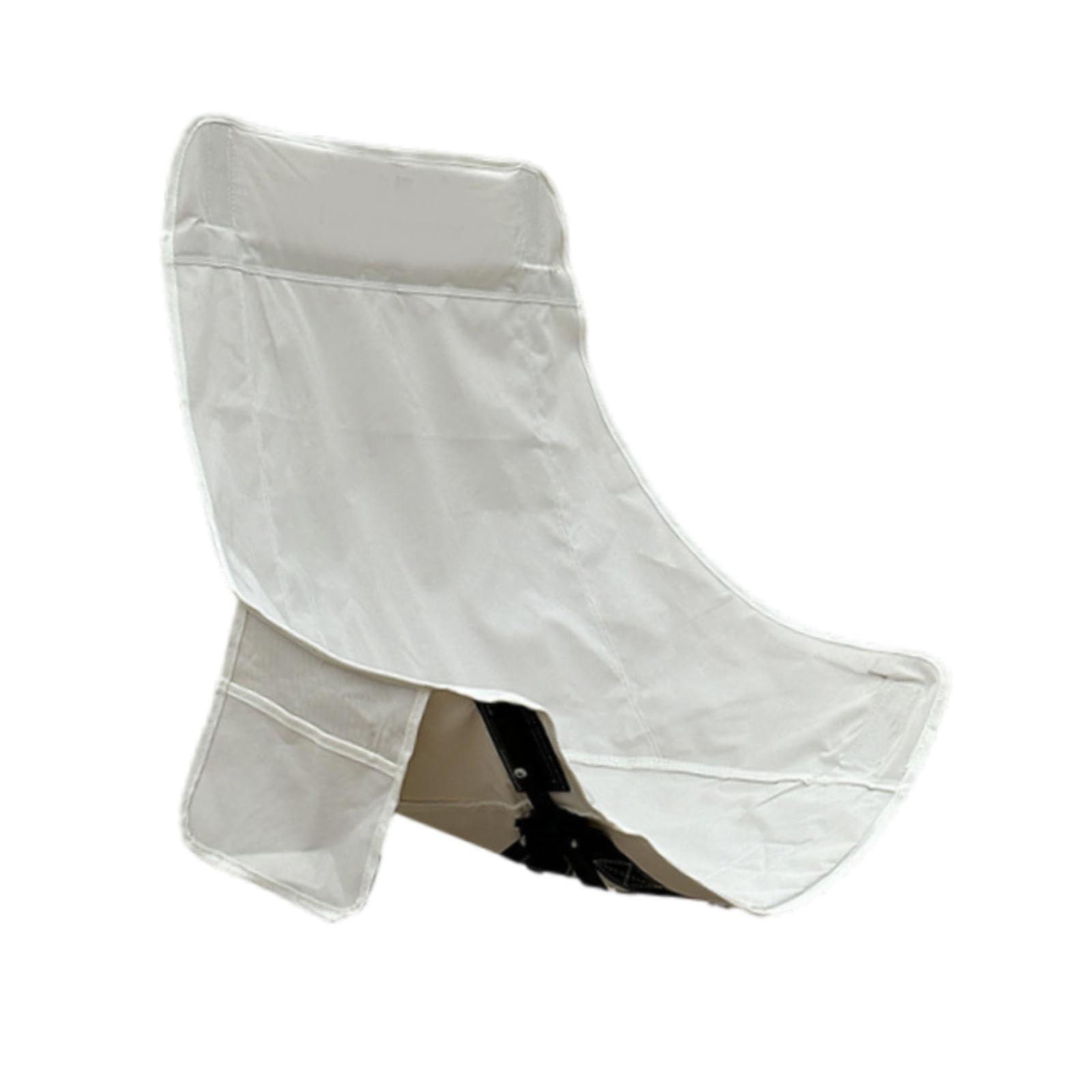 Funda de repuesto para silla de camping, Oxford, picnic largo, jardín, césped, terraza, exterior, respaldo alto, color blanco