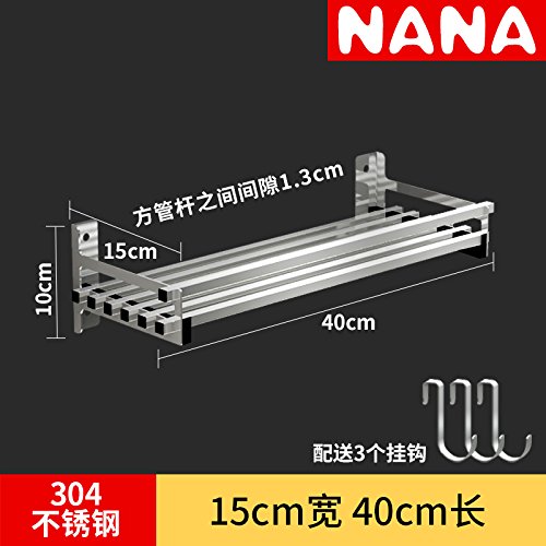 Preisvergleich Produktbild LHbox Tap 304 Edelstahl Bad Handtuch Handtuchhalter Badezimmer Handtuchhalter, Metallregale, Regale, (15W-40 Lange) +3 Bäder U-Haken