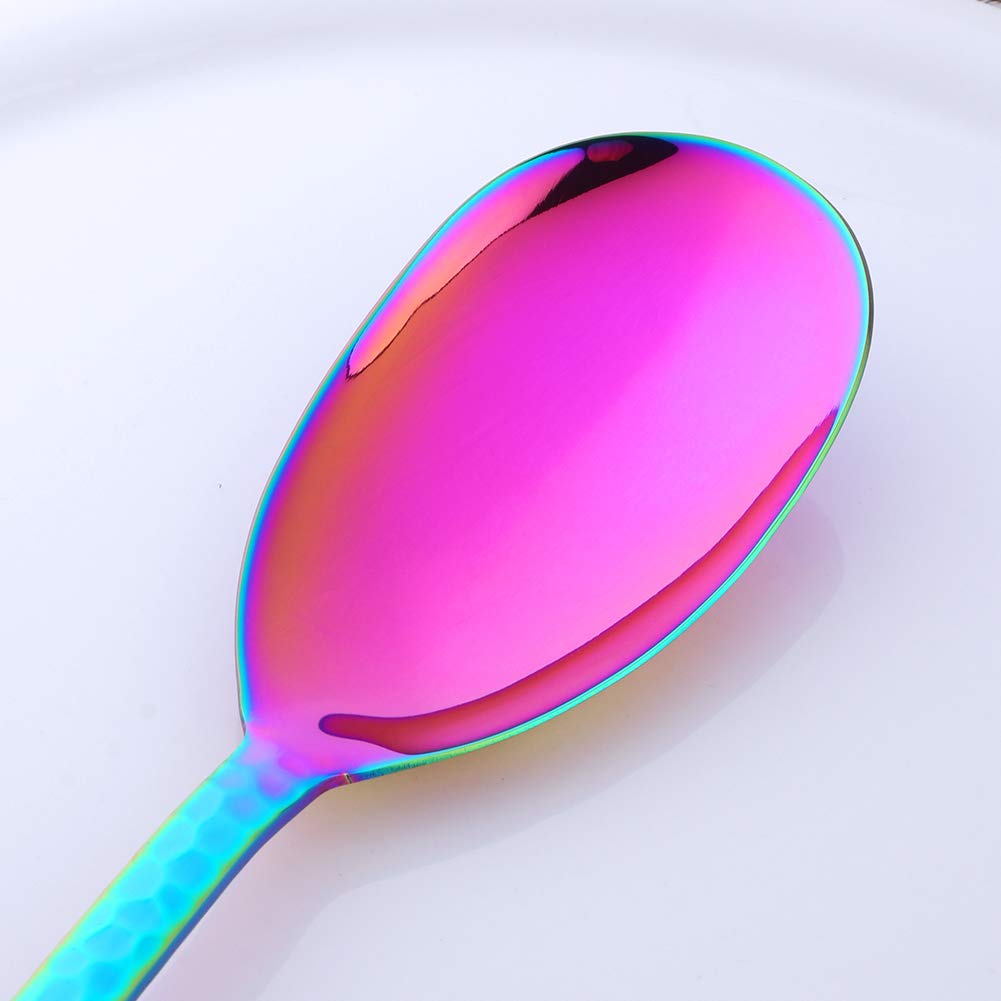BISDARUN 30.8 cm Stainless Steel Salad Servers, Rainbow Salad Spoon and Salad Forks, Dishwasher Safe and Mirror Polished - Image 4