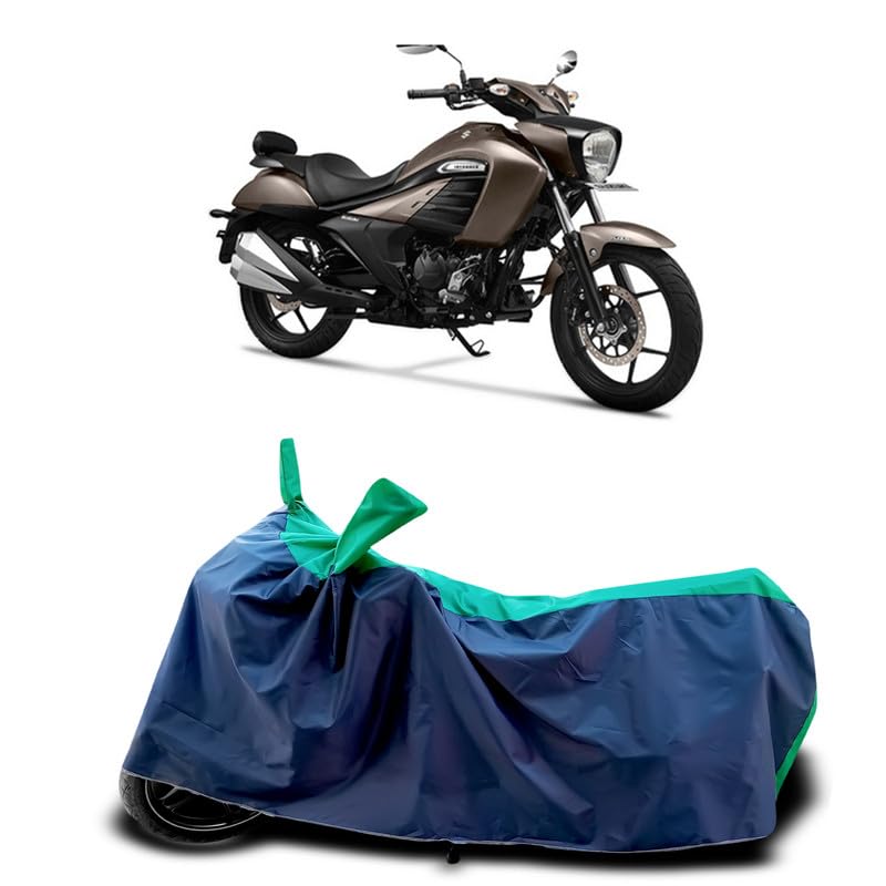 Image of DUFFEL-Two Wheeler Bike Cover Compatible for Suzuki Intruder 150 Fi Heat Protectio /UV-Rays /Birds Dropping /DustProof /Waterproof Indoor Outdoor and Parking Full Protection All Variants [Green Patta]