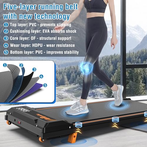 Tapis de Course 2 en 1, Tapis de Marche avec Inclinaison, Treadmill Compact avec Télécommande, Écran LED, Cadre Renforcé, Tapis de Course Silencieux, 120 kg Max – pour Maison & Bureau – Image 3