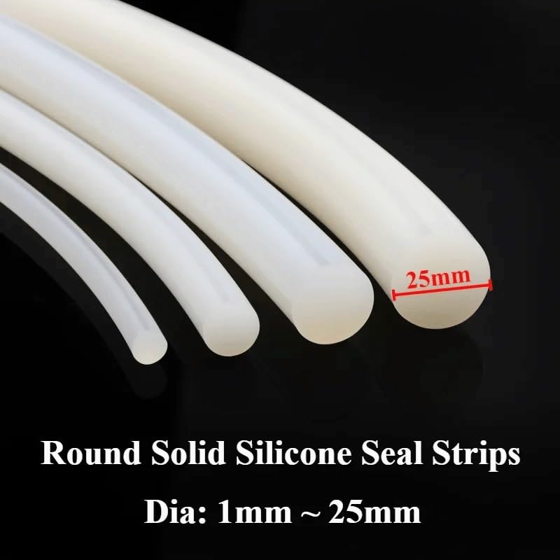 Tira de sellado de cordón de silicona sólida blanca de 1M de largo for sellar huecos, impermeabilización y protección contra el polvo(Dia5mm)