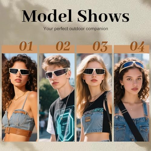 Stylish Sunglasses Headband for Women Men Cool Sport Sun Glasses Y2K Sport Wrap Shades2