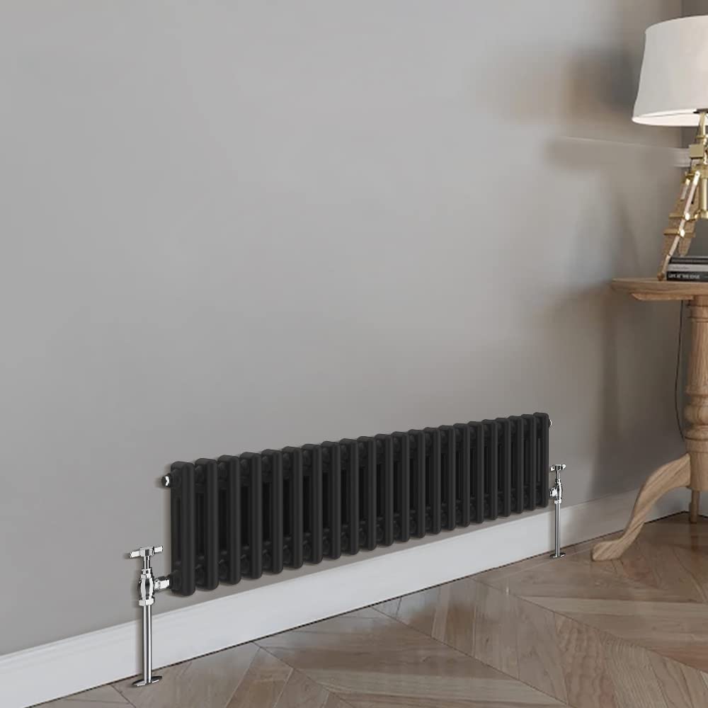 Blümme Black Cast Iron Double Column Horizontal Radiator 300 X 1010Mm