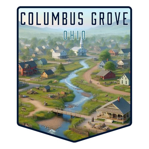 Columbus Grove Ohio Pentagon Shield Souvenir - 3-Inch Vinyl Magnet