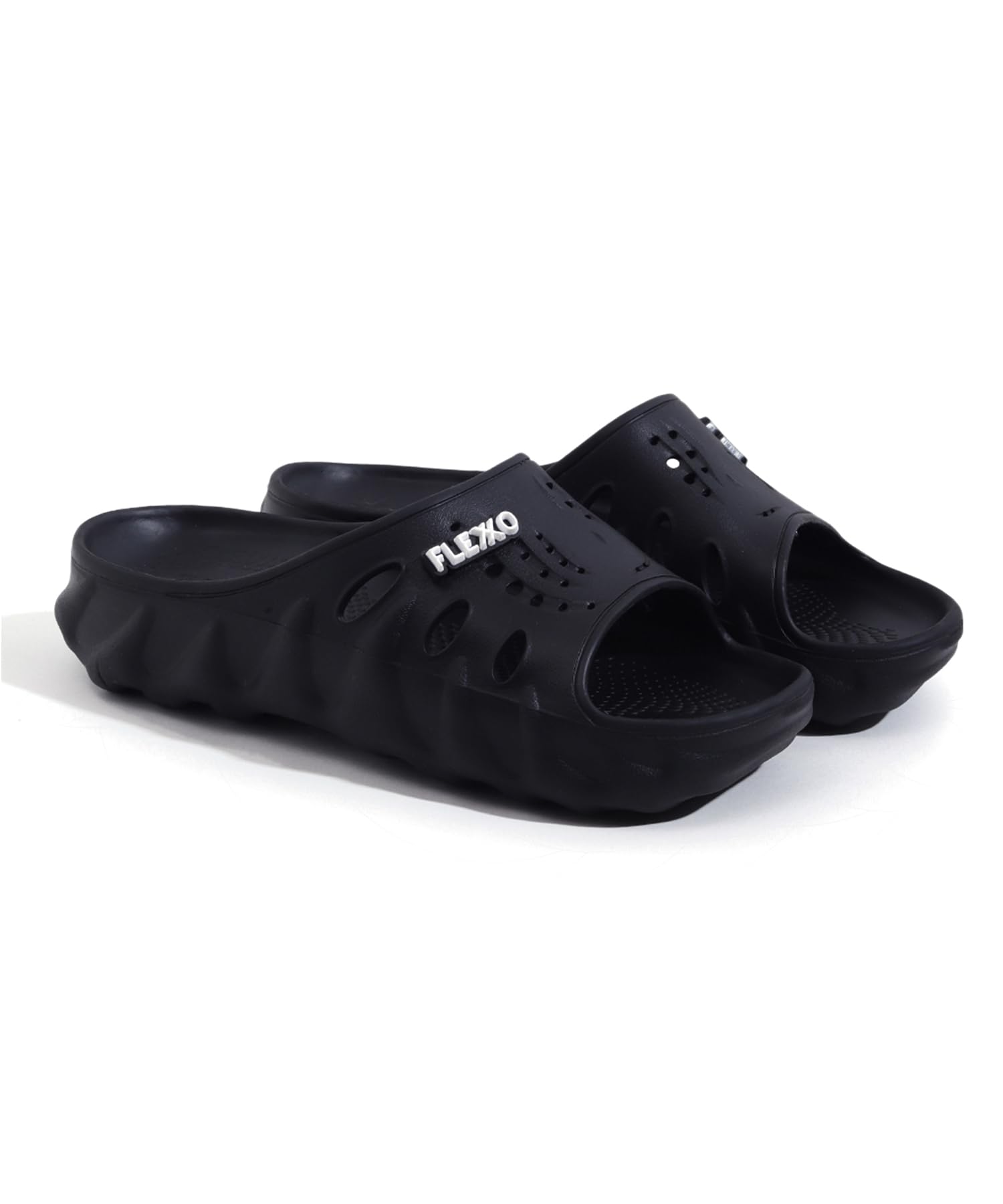 FLEXXO Mens Onyx Slide Sandals, Lightweight, Comfortable, Non-Slip, Easy On/Off (BLACK, 7) (B0D7MDWF63) Amazon Price History, Amazon Price Tracker