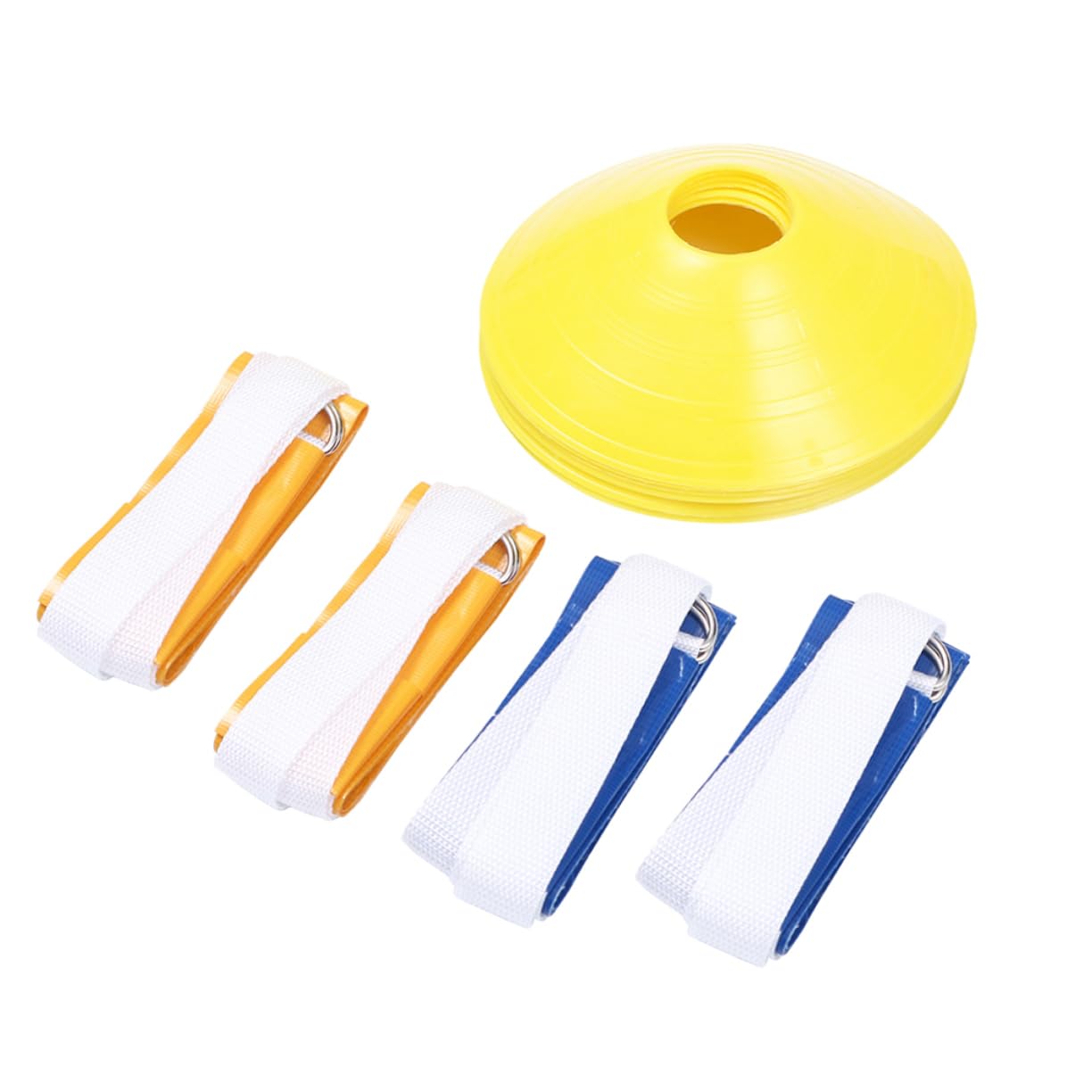 NAMOARLY Football Training Equipment 8 Pcs Rugby Waist Belt Set American Football Waist Flags 2 White 2 with Flags Yellow Plate Cone for Boys and Girls