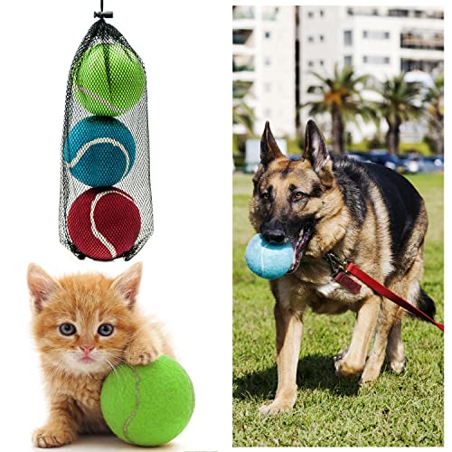 3 bolas de goma para perros de 4 pulgadas, bola de tenis grande para perros, juguetes interactivos, juguetes para masticar perros (4 pulgadas (paquete de 3), pelota de tenis extragrande) Cover