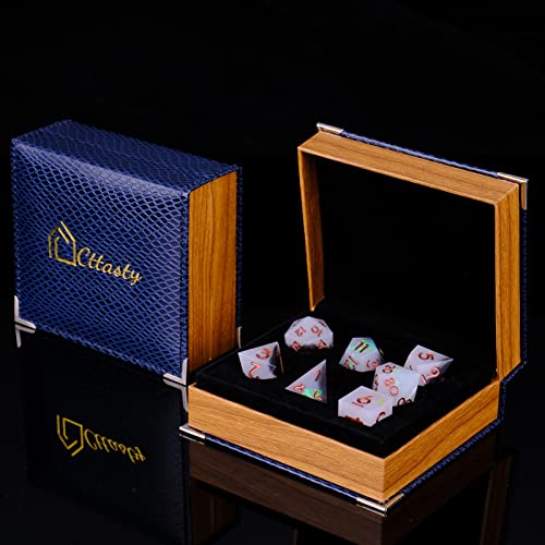 Cttasty Dice Set Resin Sharp Edge Dnd Dice Set Handmade 7Pcs Polyhedral Dice Set Dnd Rpg Mtg Role Playing Game Dice Set D&D Dice With Gift Case For Dnd Dungeons And Dragon Dice (Justice Messager) #TOP5