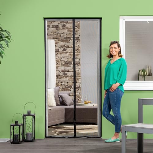 empasa Klemm-Magnet-Lamellenvorhang 'COMBI' Magnetvorhang Fliegenvorhang Fliegengitter Insektenschutzvorhang mit Magnetverschluss, kinderleichte Montage dank Klemm-Profil mit Federmechanismus