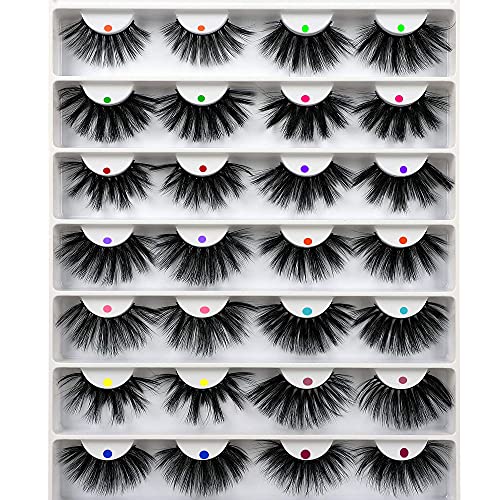 Ruairie 25MM Lashes Book 14 Styles False Eyelashes Volume 5D Fake Eye Lashes Pack Long Dramatic False Lashes