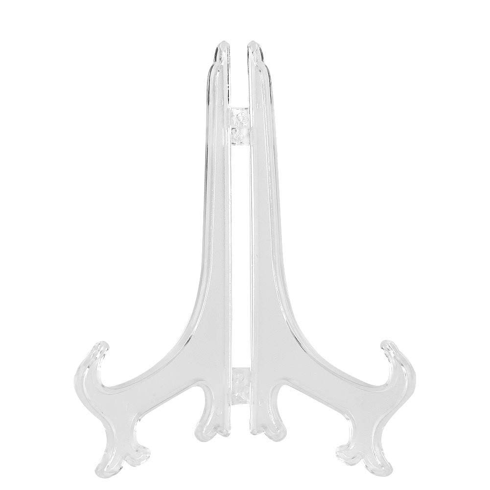 10 Supports D'assiette / Présentoirs Transparents En Plastique Réglables - Pour Menu, Photo, Livre, Cadre - 11.5x11x6 Cm, Facile à Monter
