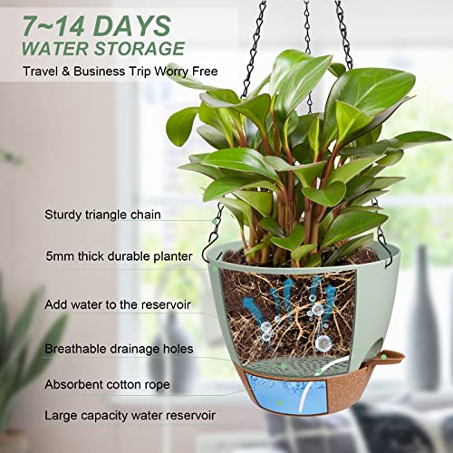 Vanslogreen 8 Inch Hanging Planters For Indoor Outdoor Plants thumb #1