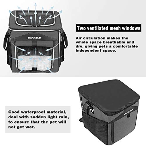 Dog Bike Basket Carrier, Expandable Foldable Soft-Sided Dog Carrier, 2 Open Doors, 5 Reflective Tapes, Pet Travel Bag,Dog Backpack Carrier Safe and Easy for Small Medium Cats and Dogs(Black) - Image 5