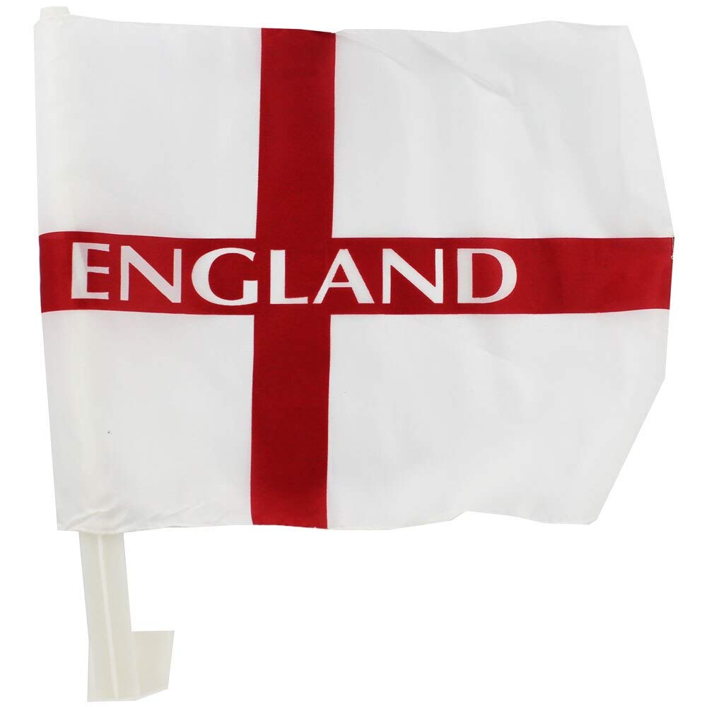 Pms Red/White Heavy Duty St George England Car Flag In Pbh