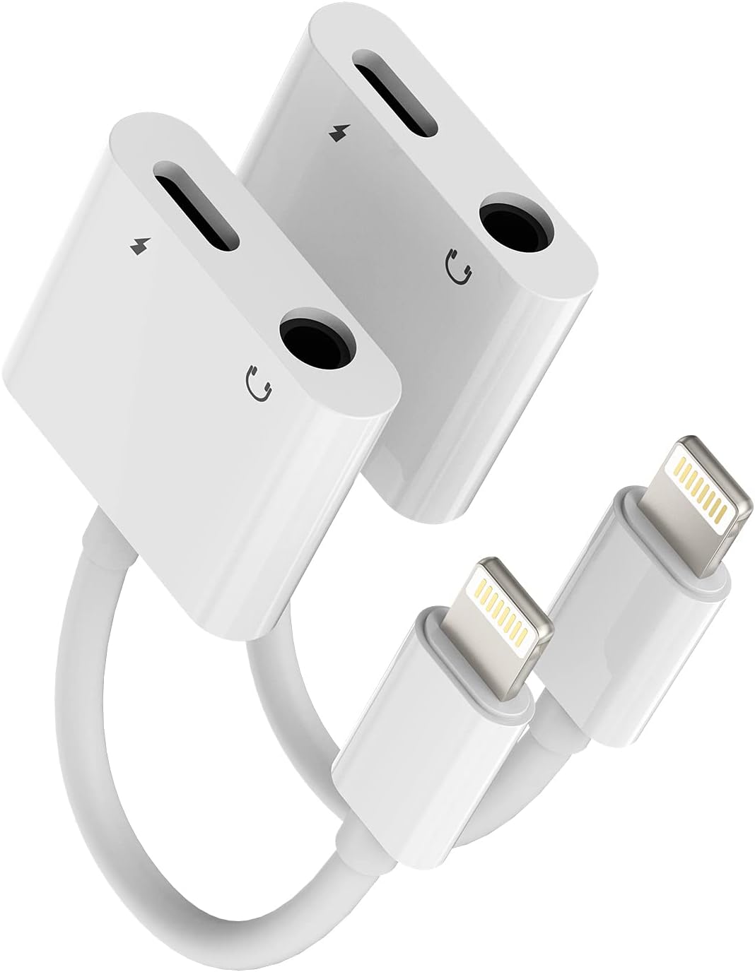 Iphone AUX Adapter for Headphone Jack(2 pack)2in1 Cable Dongle